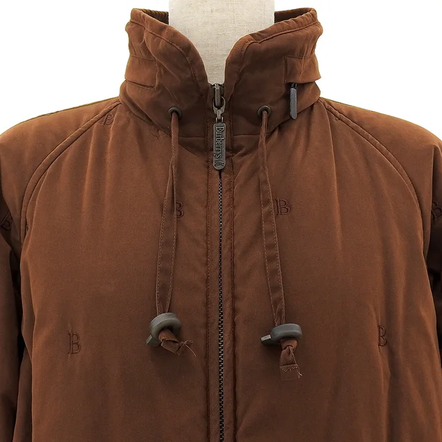 Burberry Logo Embroidered Padded Coat #7 Brown in Brown Nylon from VINTAGE QOO TOKYO, photo 2 of 2