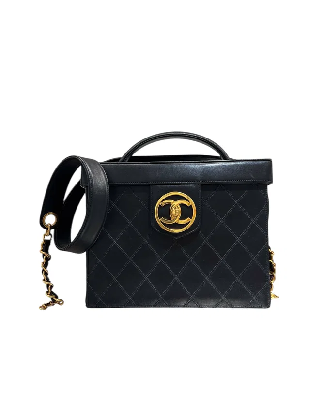 Chanel Vintage Vanity Black Lambskin GHW #3509013 (Y1994-96) in Black Lambskin from Luxury Promise