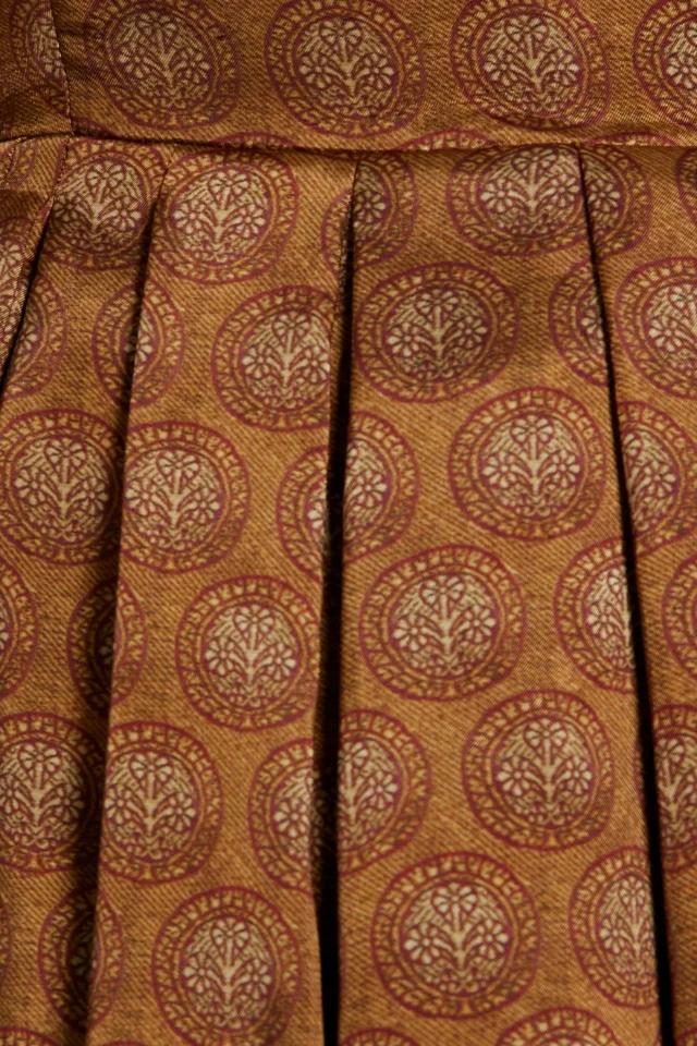 Khaite Katia Pleated Printed Satin Mini Dress in Light brown, photo 4 of 4 from THE OUTNET