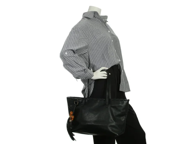 Gucci Bamboo Tassel Shopper in Black Leather from Ann's Fabulous Finds, photo 9 of 9