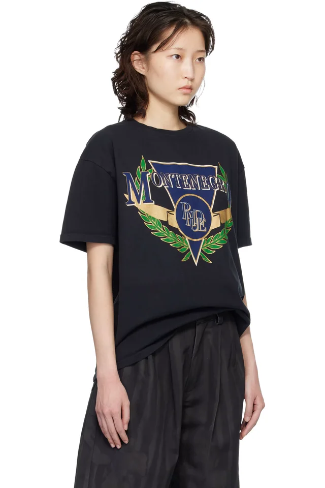 Rhude Black Montenegro Regatta T-shirt, photo 2 of 4 from SSENSE