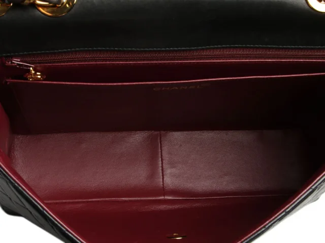 Chanel Vintage Jumbo Black Quilted Lambskin Classic Single Flap in Black Lambskin from Ann's Fabulous Finds, photo 9 of 10