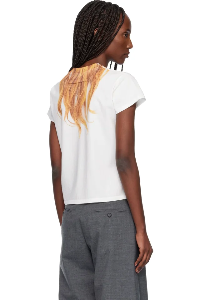MM6 Maison Margiela Off-White Cotton Jersey T-shirt, photo 3 of 4 from SSENSE