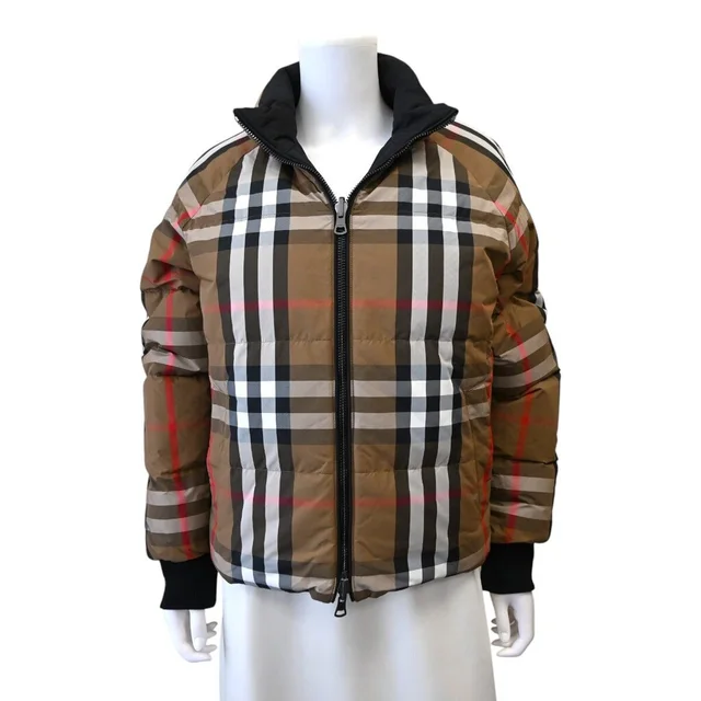 Burberry Reversible Black & Archive Beige Check Puffer Jacket in Black Nylon from Clotheshorse Anonymous