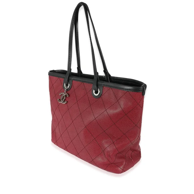 Chanel Burgundy Quilted Caviar Fever Tote in Burgundy Caviar leather from Luxury Promise, photo 2 of 2