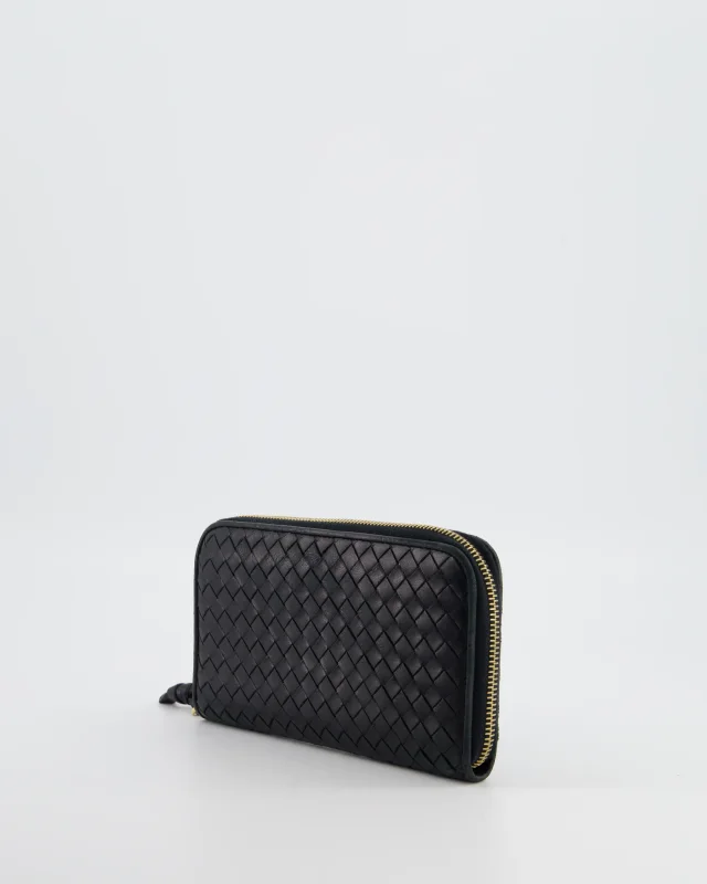 Bottega Veneta Intrecciato Long Wallet in Black Woven leather from Sellier, photo 7 of 12