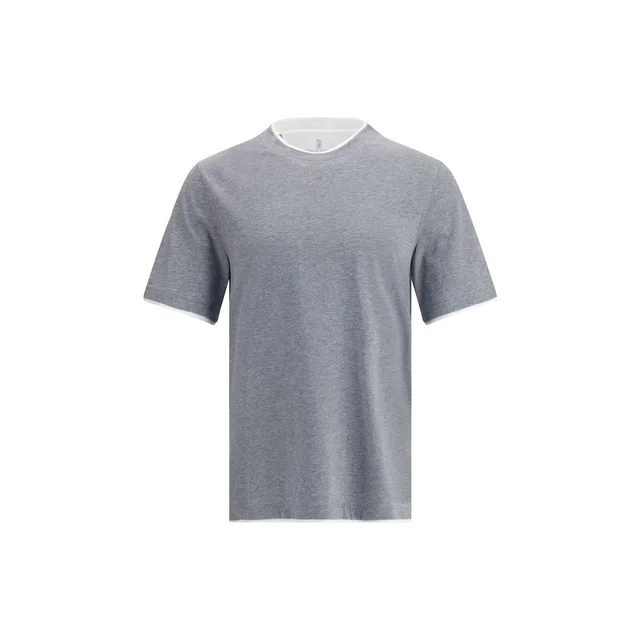 Brunello Cucinelli Gray Cotton T-Shirt in Grey from HEWI