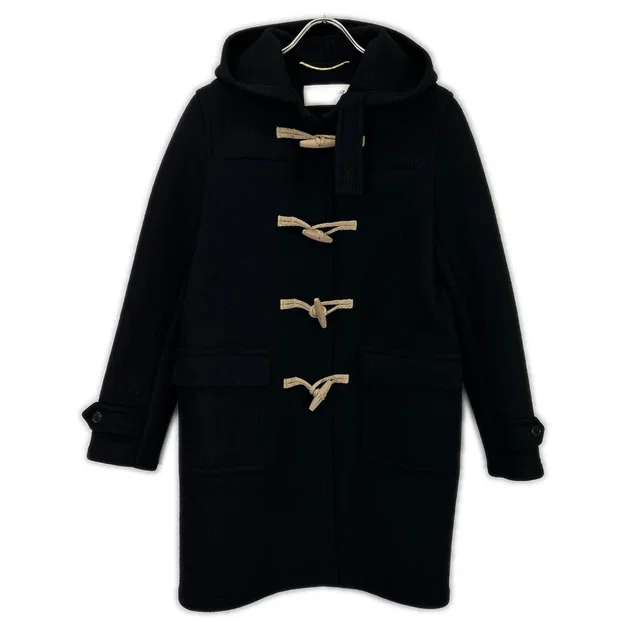 Saint Laurent Hedi Slimane Era Black Wool Melton Duffle Coat 38 in Black Wool from The Reluxe