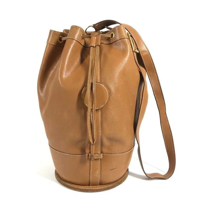 Hermès Shoulder Bag Standy Drawstring Purse Leather Brown in Brown Leather from The Reluxe