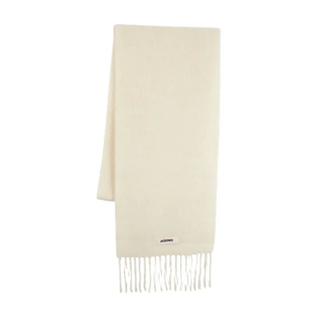 Jacquemus Scarf — White Wool Scarfs in White Wool from HEWI