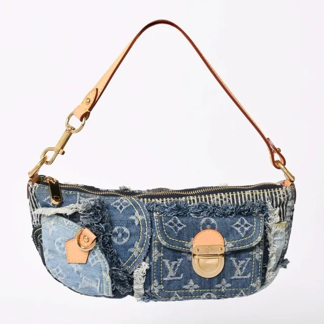 Louis Vuitton Pouch Patchwork Monogram Denim Blue in Blue Denim from The Reluxe