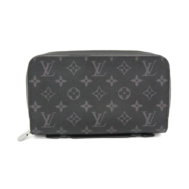 Louis Vuitton Zippy XL M61698 Men's Monogram Eclipse Long Wallet (bi-fold) Black in Black Monogram Eclipse from Elady