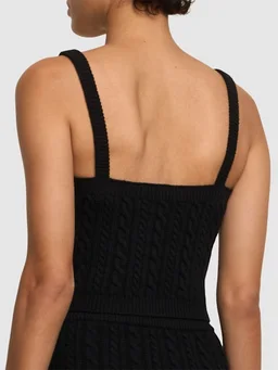 Alessandra Rich Crop top with applied details in 100% Wool, photo 3 of 5 from LUISAVIAROMA