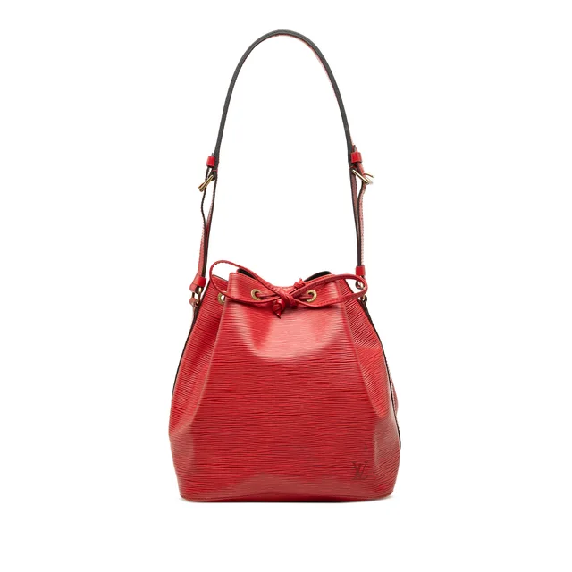 Red Louis Vuitton Epi Petit Noe Bucket Bag in Red Leather from Designer Revival