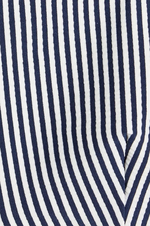 Simkhai Huxley Striped Stretch-Seersucker Bikini Top in Navy, photo 4 of 4 from THE OUTNET