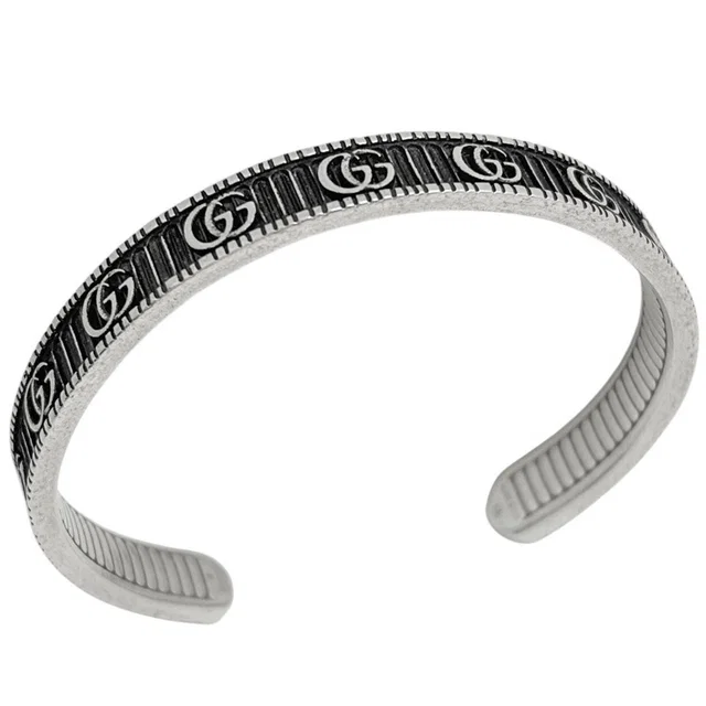Gucci GG Marmont Bangle Double 925 Sterling Silver Bracelet in Silver from The Reluxe