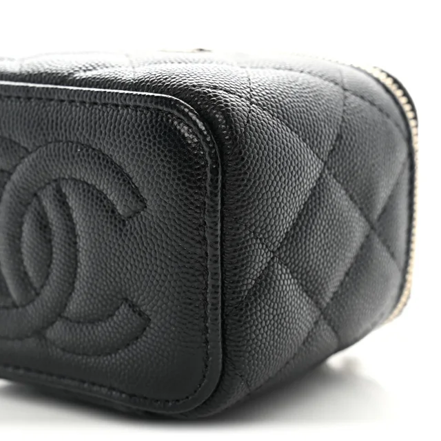 Chanel Caviar Quilted CC Mini Vanity Case in Black Caviar leather from FASHIONPHILE, photo 10 of 10