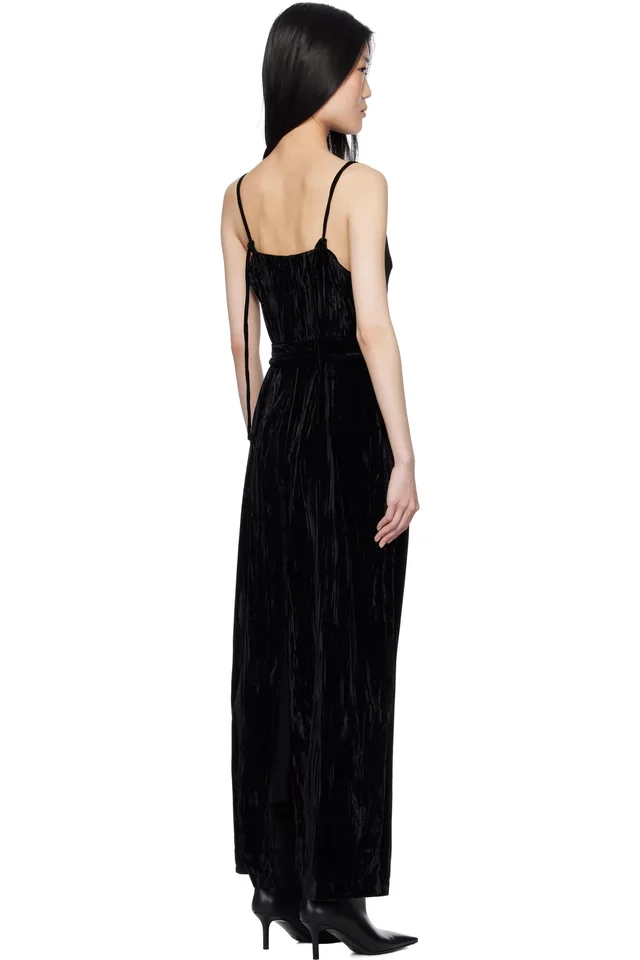 Holzweiler Black Cygnet Velvet Maxi Dress, photo 3 of 4 from SSENSE