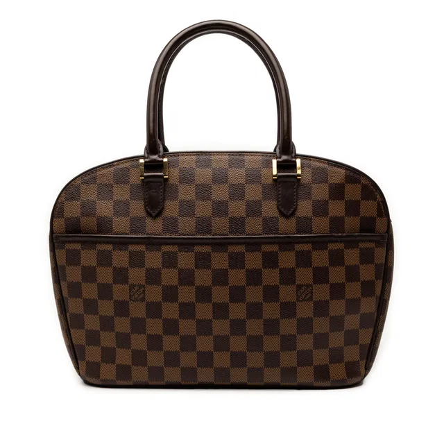Brown Louis Vuitton Damier Ebene Sarria Horizontal Handbag in Brown Canvas from Designer Revival