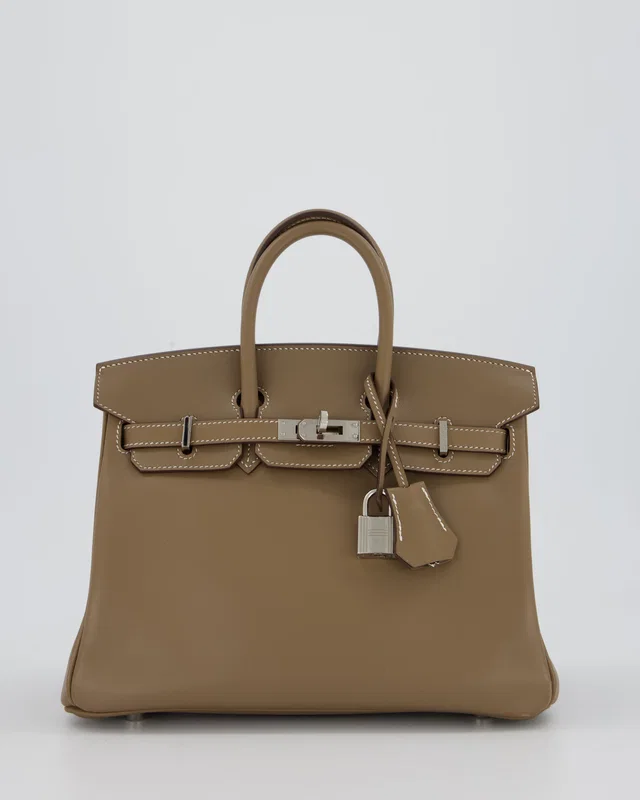 Hermès Birkin 25 Retourne Bag in Taupe Swift leather from Sellier