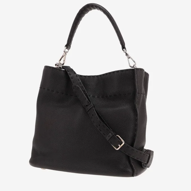 Fendi Anna Bucket Selleria handbag in black leather in Black Leather from Collector Square