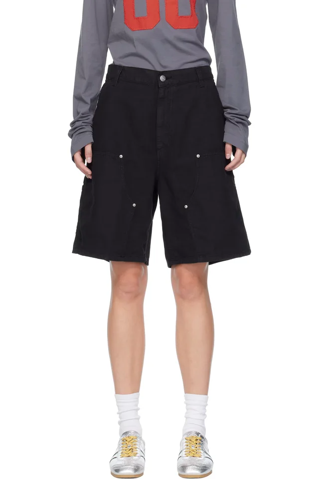 Carhartt Work In Progress Black Branford Double Knee Shorts, image 1 of 1 from SSENSE