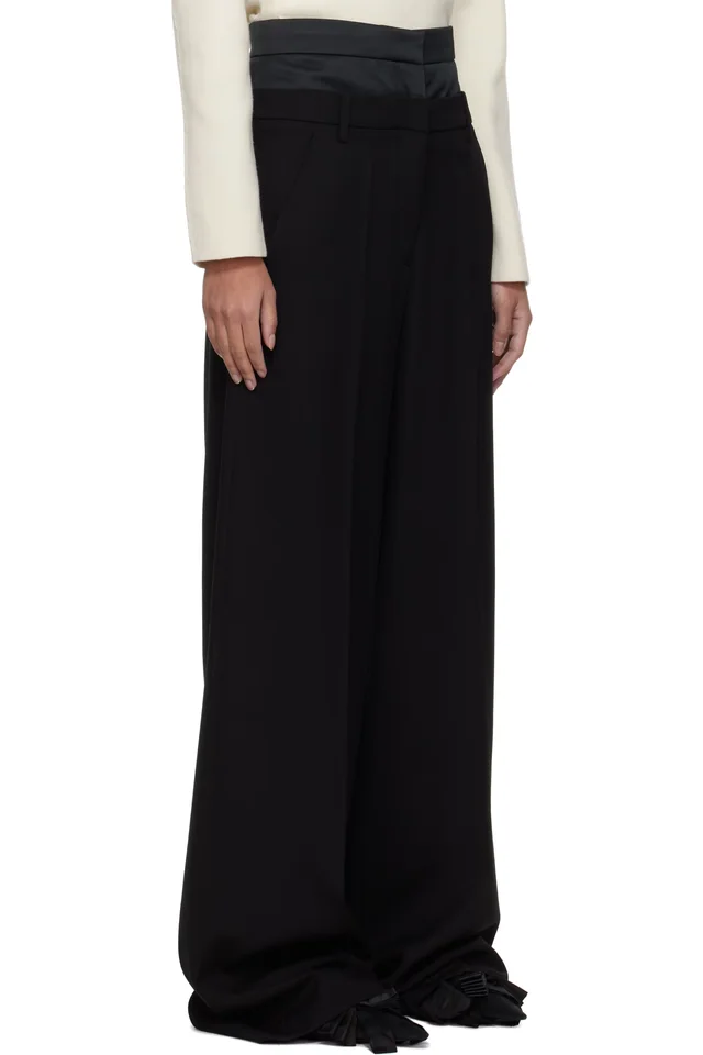 Erdem Black Wide Leg Trousers, photo 2 of 3 from SSENSE