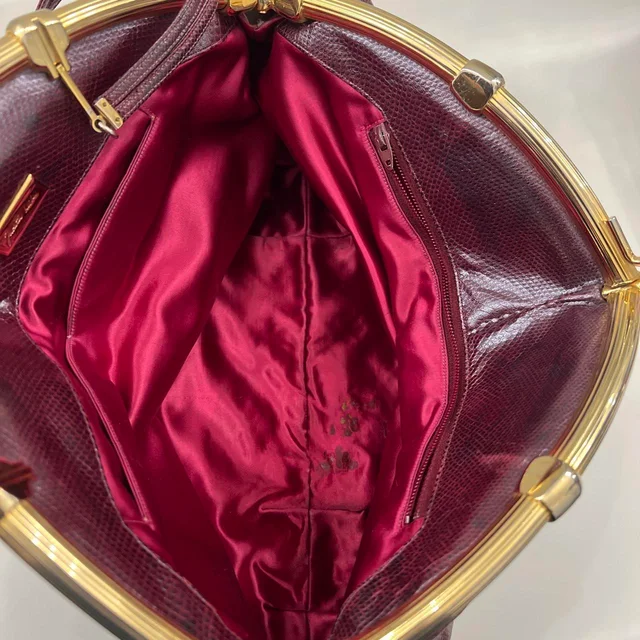 Judith Leiber Women's Shoulder bags - Burgundy/Purple in purple from Depop, photo 8 of 9