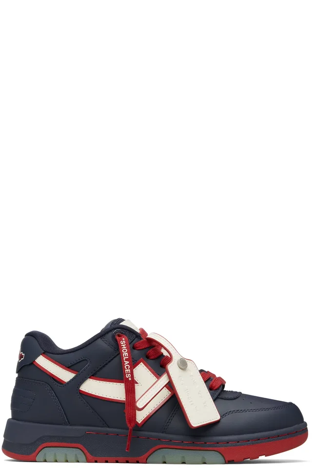Off-White Navy 'Out Of Office' Outline Sneakers, image 1 of 1 from SSENSE