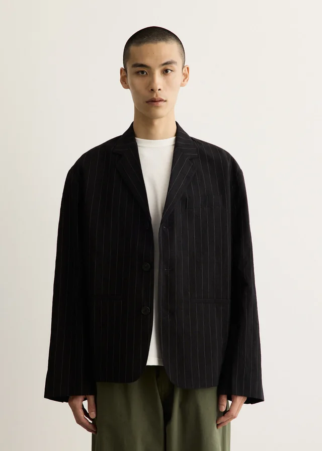 Studio Nicholson Sorst Single Breasted Tailored Jacket in Black from Incu, photo 1 of 1