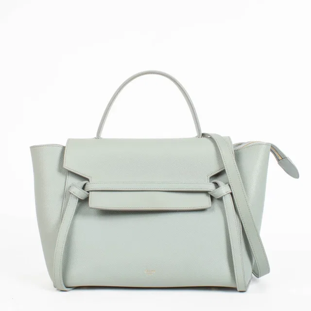 Celine Blue Grained Calfskin Mini Belt Bag in Blue Caviar leather from Labellov