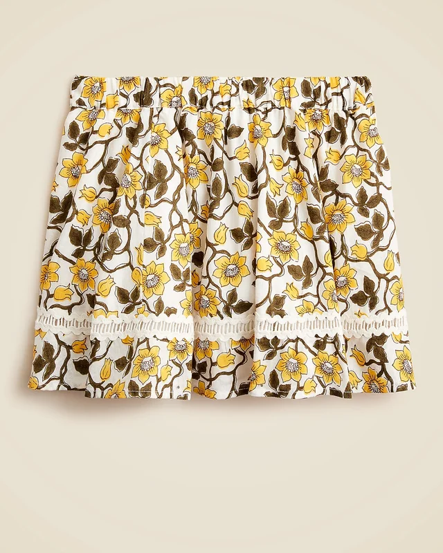 J.Crew Girls' rickrack skirt in daffodil linen-cotton blend in Yellow from J.Crew (Canada), photo 1 of 1