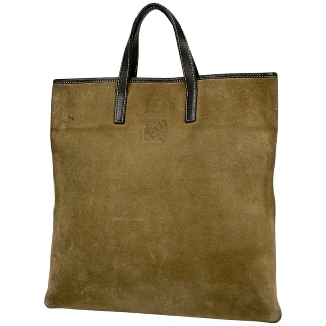 Loewe Anagram Tote Bag Handbag Suede Brown in brown|red Suede from Poshmark