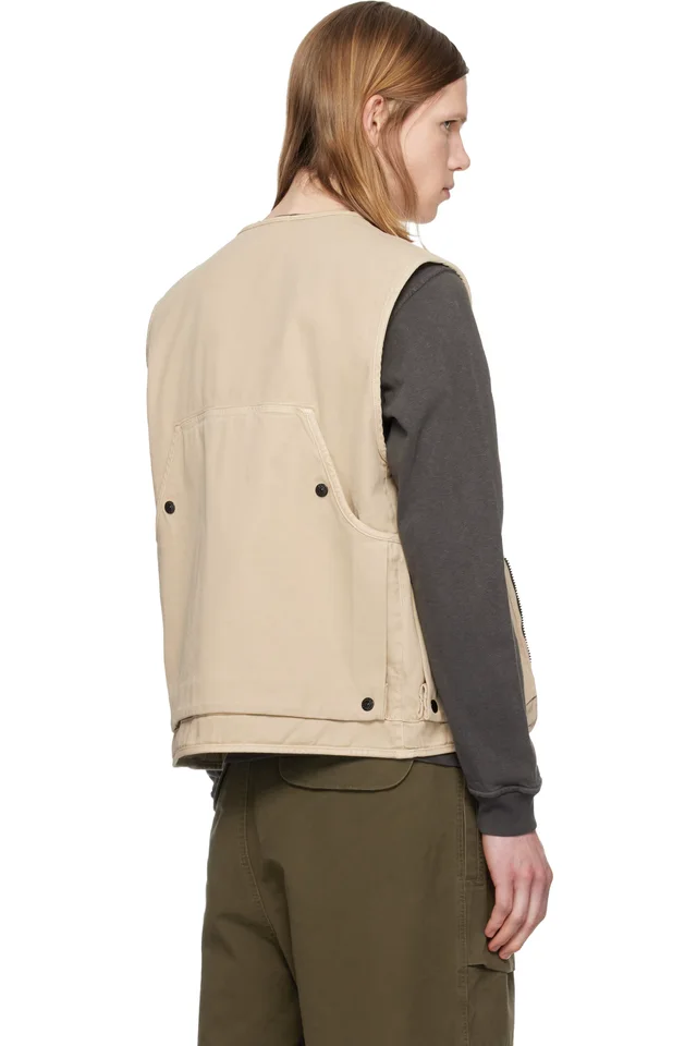 Stone Island Beige 6100007 Organic Panama Cotton 'Old' Effect Vest, photo 3 of 3 from SSENSE