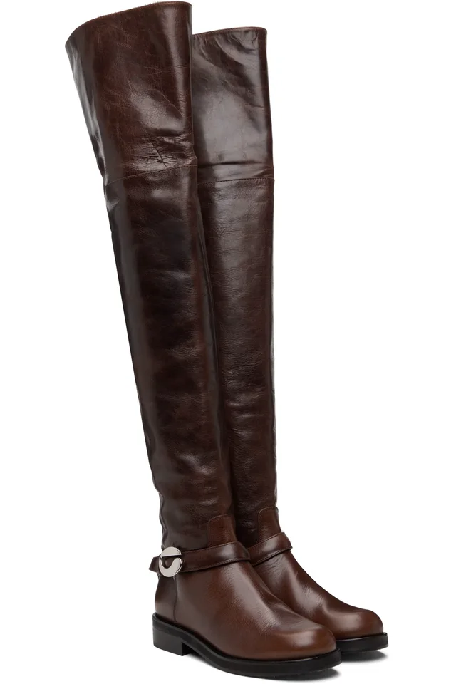 Coperni Brown Belt High Cavalier Tall Boots, photo 4 of 5 from SSENSE