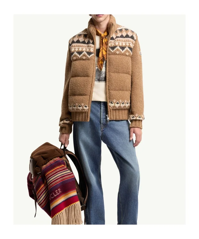 Moncler Geometric Bouclé Down Cardigan, photo 4 of 6 from SENSER