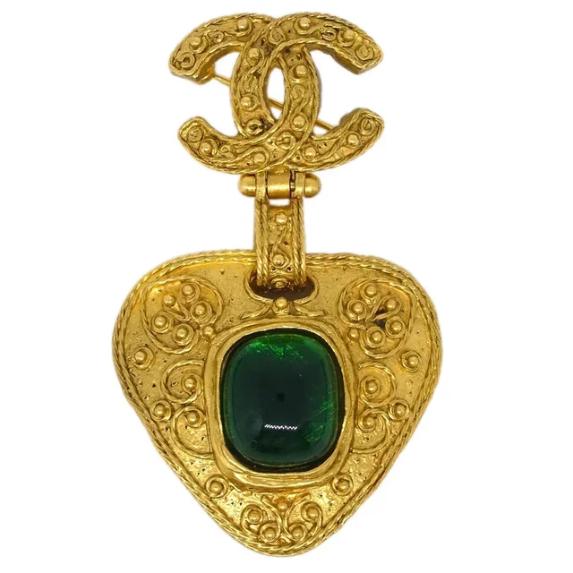 Chanel Brooch Pin Gold Gripoix 94A in Gold from AMORE Vintage Tokyo