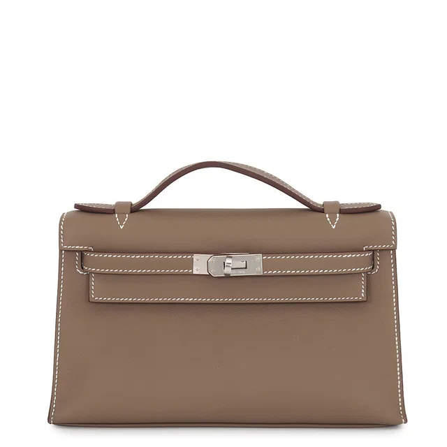Hermès PochetteKelly Etoupe Swift Leather in Taupe Swift leather from GALLERY RARE