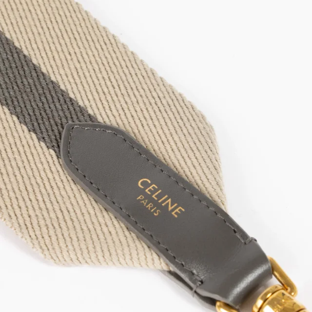 Celine Taupe Striped Canvas Strap in Taupe Canvas from Labellov, photo 4 of 5