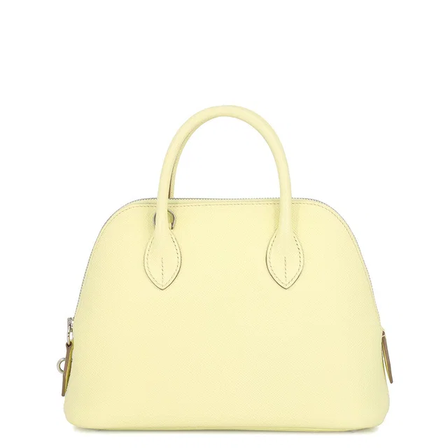Hermès Bolide1923 Verso Jaune Milton/Craie Epsom Size 25 in White Epsom leather from GALLERY RARE