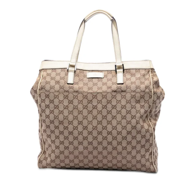 Beige Gucci GG Canvas Tote in Beige Canvas from Designer Revival