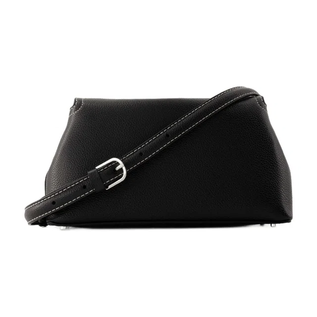TOTEME T-Lock Clutch — Black Cowhide in Black Leather from HEWI