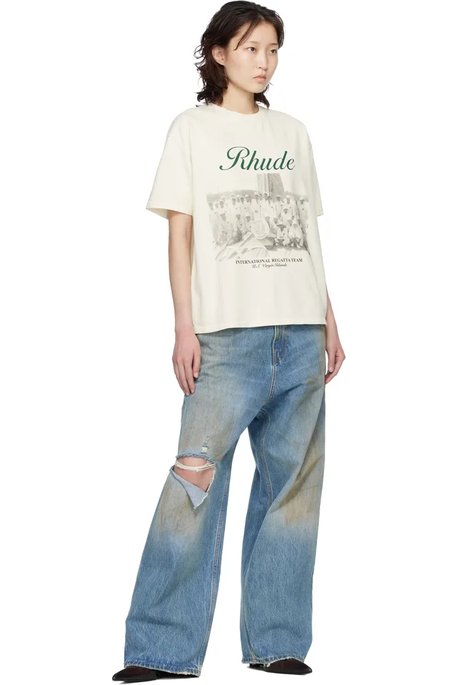 Rhude Off-White Virgin Islands Script T-shirt, photo 4 of 4 from SSENSE