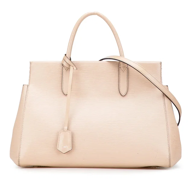 Beige Louis Vuitton Epi Marly MM Satchel in Beige Leather from Designer Revival