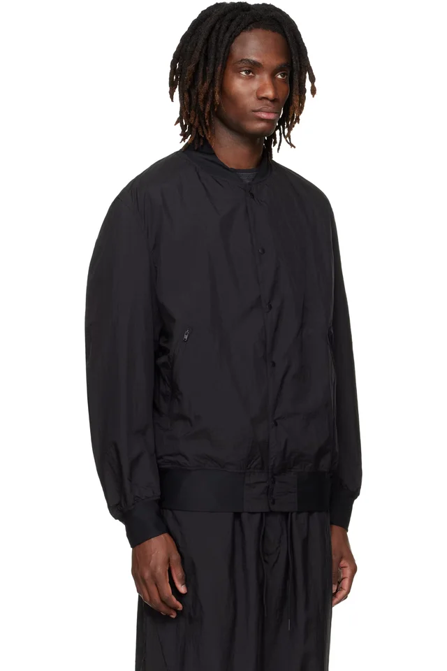 Y-3 Black Collegiate Bomber Jacket, photo 2 of 4 from SSENSE