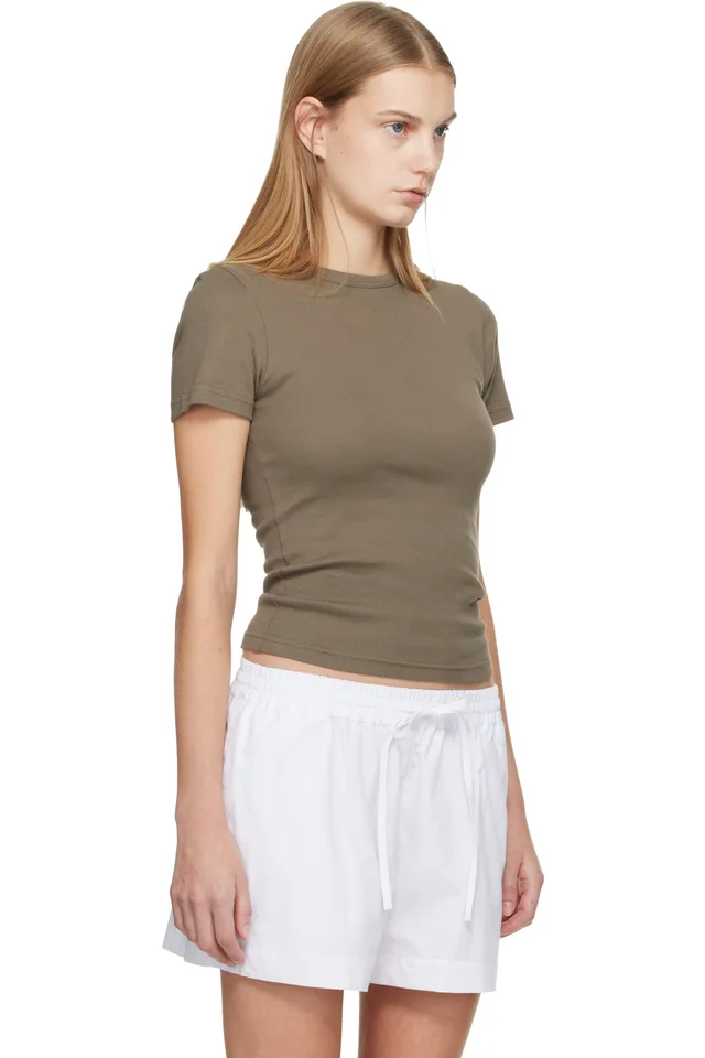 Matteau Taupe Rib Baby T-shirt, photo 2 of 4 from SSENSE