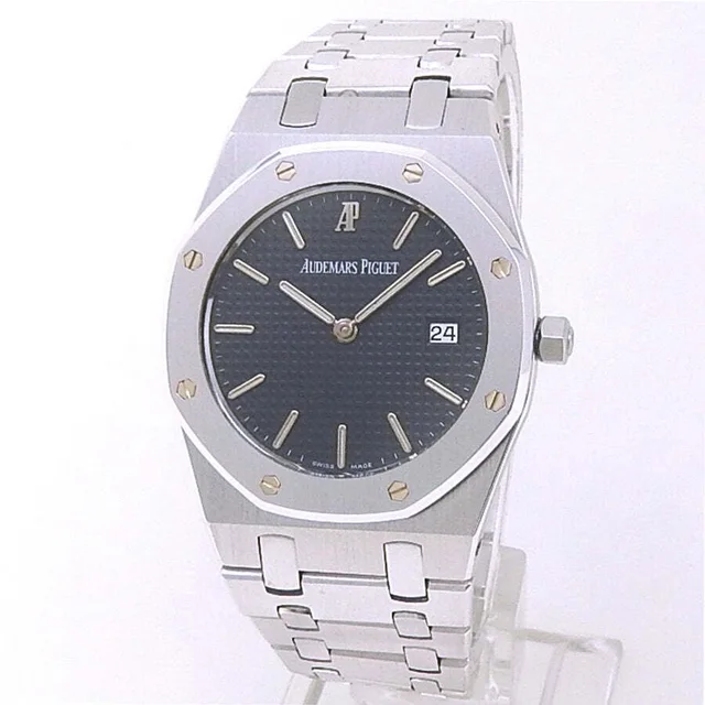 Audemars Piguet Royal Oak Quartz Black Dial Mens Watch 56175BC.OO.0789BC.01 in silver|black|gray from Jomashop.com