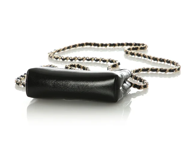 Chanel Black Part-Quilted Shiny Calfskin Nano Bag in Black Calfskin from Ann's Fabulous Finds, photo 7 of 10