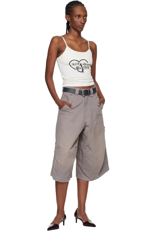WILLY CHAVARRIA Off-White 'Keep Praying Bitches' Cholita Camisole, photo 4 of 4 from SSENSE