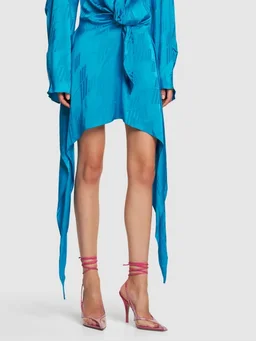 The Attico Stiletto heel pumps with ankle strap in 50% Polyester, 40% Calf, 10% Lamb, photo 2 of 4 from LUISAVIAROMA